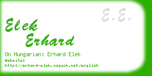 elek erhard business card